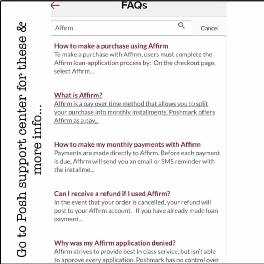 Affirm info for purchases over $200
